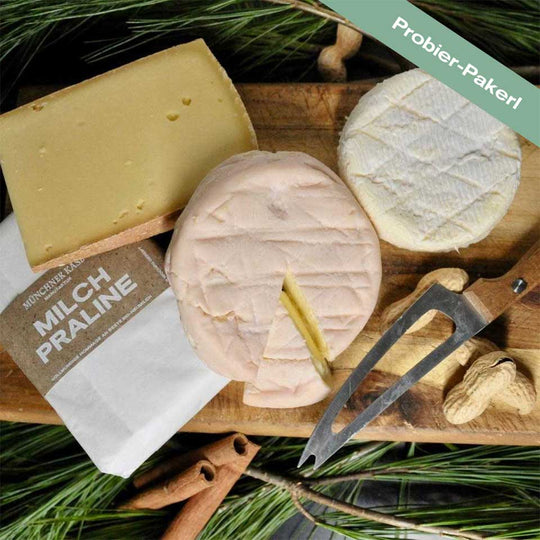 Versandpause bis Sept.! Käse-Probierpaket aus München - 4 besondere Käse